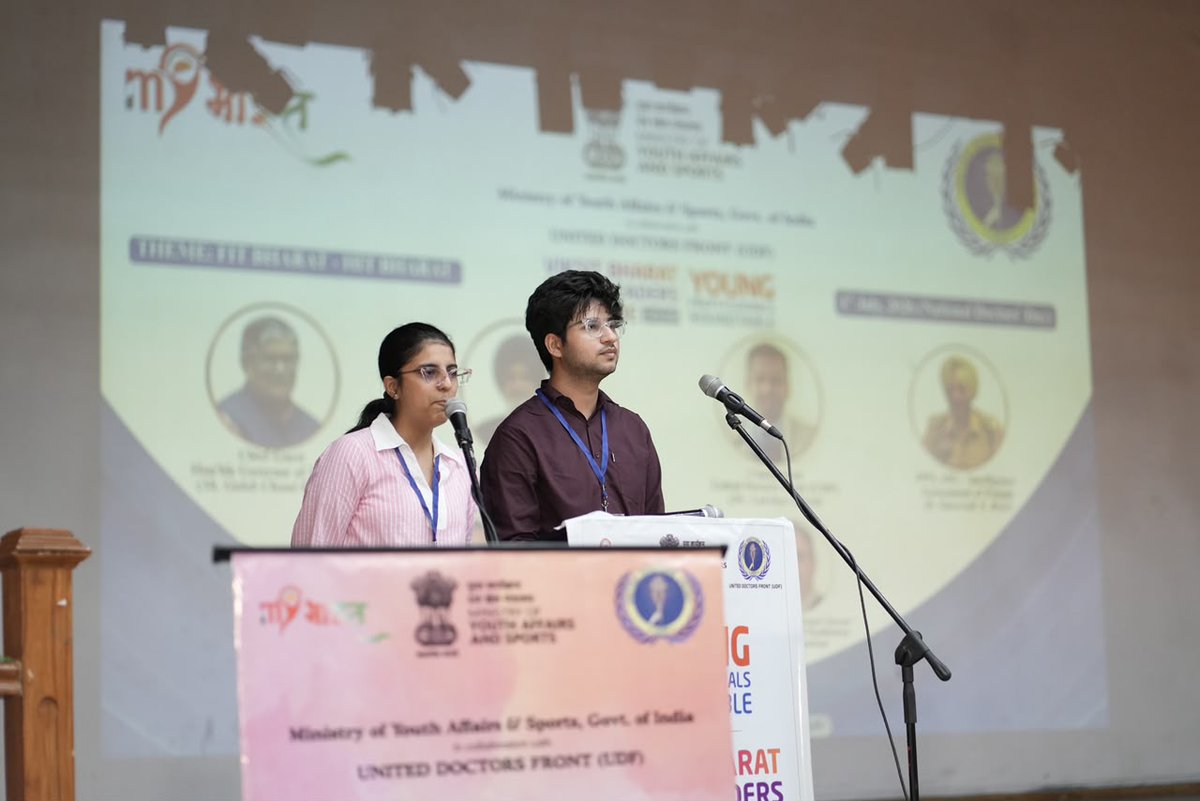 MYBharatHQ's tweet photo. The Viksit Bharat Young Leaders Dialogue 2026 - #YoungProfessionalsRoundtable at Government Medical College, Amritsar brought together inspiring voices for meaningful dialogue and cultural celebrations, advancing the vision of Fit Bharat Hit Bharat.

#MYBharat https://t.co/XSyTEa1lSR