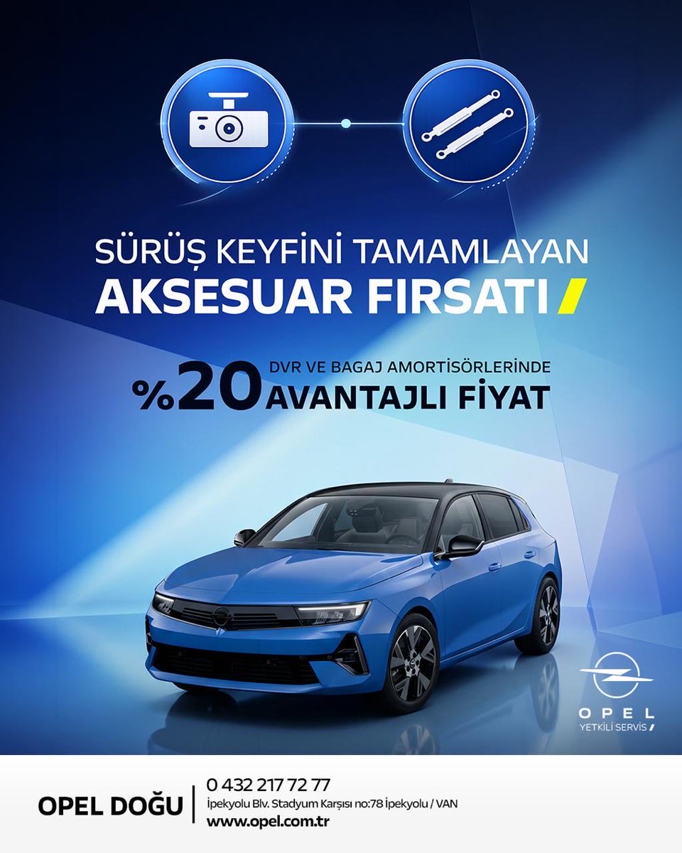 opeldogu's tweet photo. Sürüş Keyfini Tamamlayan Aksesuar Fırsatı! 🚗✨Aracınıza konfor ve işlevsellik kazandıracak DVR ve bagaj amortisörlerinde %20 avantajlı fiyat fırsatı sizi bekliyor.

Orijinal aksesuar kalitesi ve uzman servis güvencesiyle sürüş deneyiminizi bir üst seviyeye taşıyın. https://t.co/SE7SjPF4SS