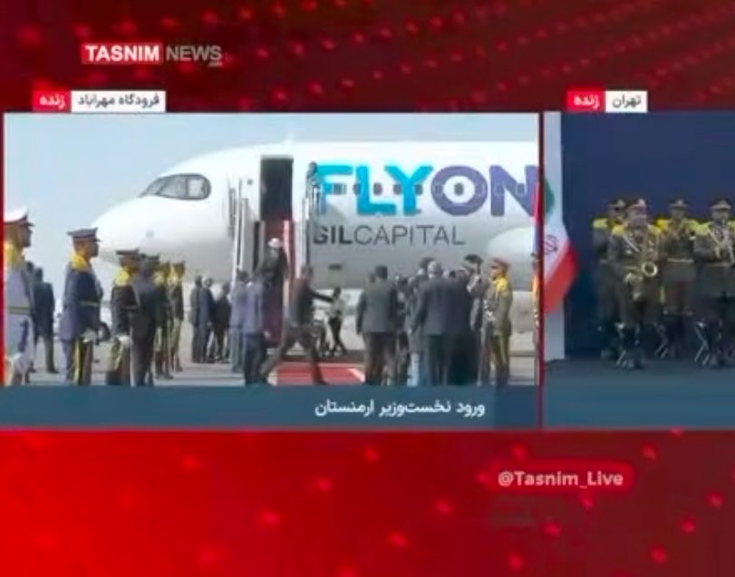 AliTahmizian's tweet photo. Why is Pashinyan flying to Iran on his chief oligarch's commercial airline? 

Not buying the inevitable gaslighting excuses. This is so wrong.

As degrading to Armenia's image abroad as wearing that ridiculous white hat on a trip to a state *funeral* and his Qərbi Azərbaycan pin. https://t.co/EDxhYXMSof