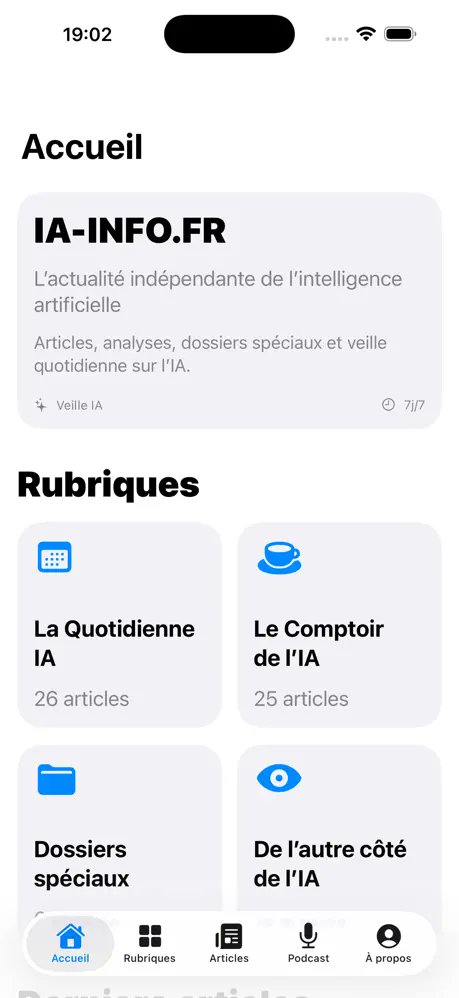 Cymadiau's tweet photo. Le version 3.0 de l'application MacOS apple Silicon, iPad &amp; iPhone du portail https://t.co/1NnF2CgVRo est en ligne !
https://t.co/qynpByXS3Z
Version 3.0 de l’application IA-Info. https://t.co/pE3nOZa29a