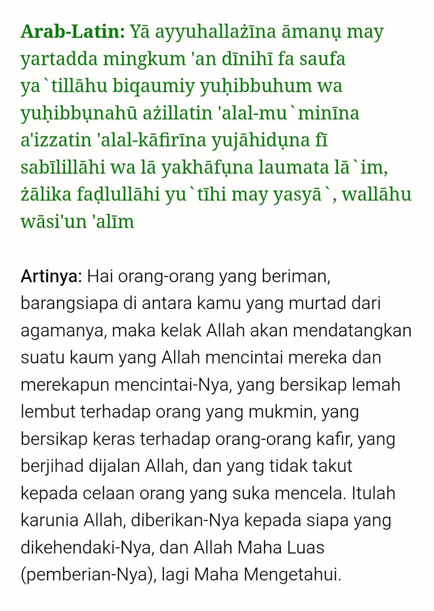 PerkasaHabsyah's tweet photo. Sudah ditulis di Al Maidah 54 dari ribuan tahun yang lalu... https://t.co/cydzqvRlZg