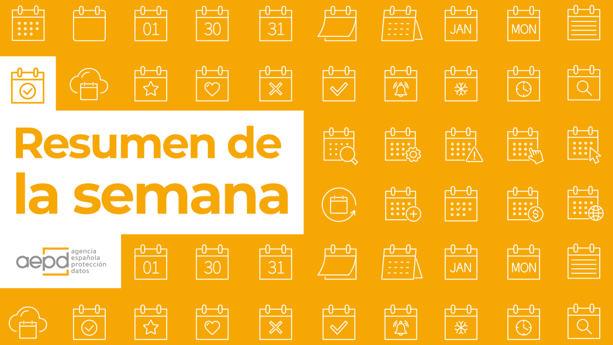 AEPD_es's tweet photo. 📌📅 Agenda de la AEPD.

Esta semana destacamos la participación en el curso ‘El futuro de la transparencia en España ante los retos de la inteligencia artificial’: https://t.co/UUfgPb87Um

Consulta la Agenda completa en: https://t.co/DaHqpwcWsc https://t.co/FsYMuHLJOq