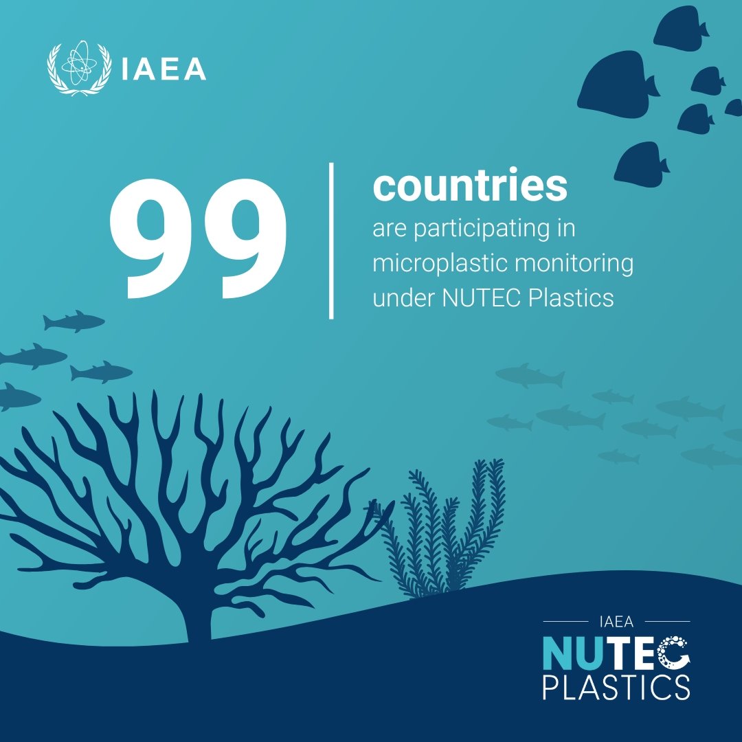 IAEANA's tweet photo. Turning plastic pollution into opportunity through nuclear science♻️

Using radiation techniques, @IAEAorg's #NUTECPlastics initiative helps Member States upcycle plastic waste to turn plastic waste into valuable new products.

👉 Learn more about NUTEC: https://t.co/cJWcXKcG0m https://t.co/G6J1XyLhGS