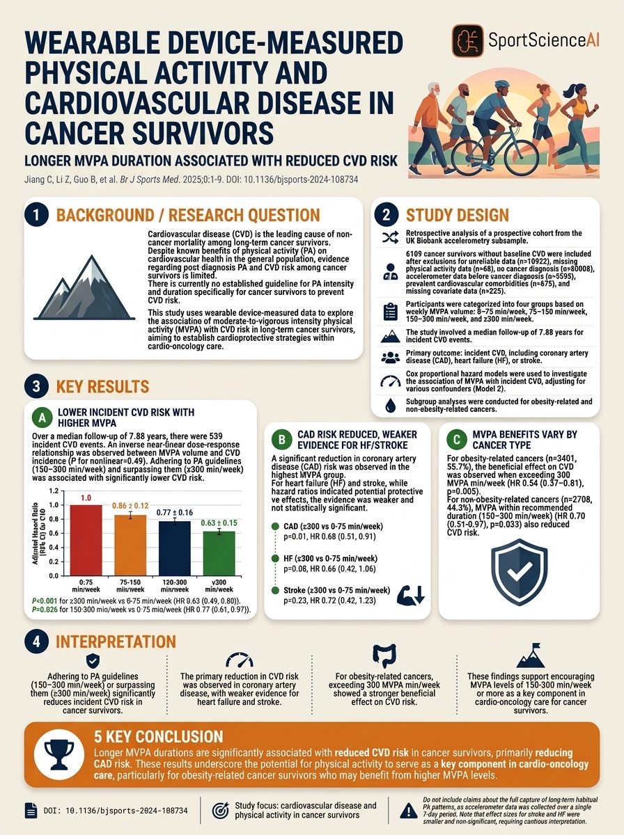 SportScienceAI's tweet photo. 📊 Trending research: "Wearable device-measured physical activity and incident cardiovascular disease in cancer survivors."
📝 Jiang et al.

🔗 https://t.co/1MZ1aKJguU

#SportScience https://t.co/ksYyWtyacA