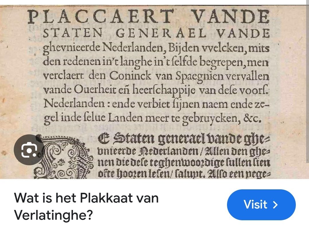 pietercleppe's tweet photo. On the eve of 4 July and the 250th birthday of USA, it is worth recalling the "Act of Abjuration", which inspired the American Declaration of Independence. Signed in 1581, the document issued by counties and duchies that today broadly form Belgium and the Netherlands declared that a king serves the people. If a king acts like a tyrant, the people can fire him. Thomas Jefferson used this exact logic in 1776 against Great Britain. https://t.co/6sqHOitejV