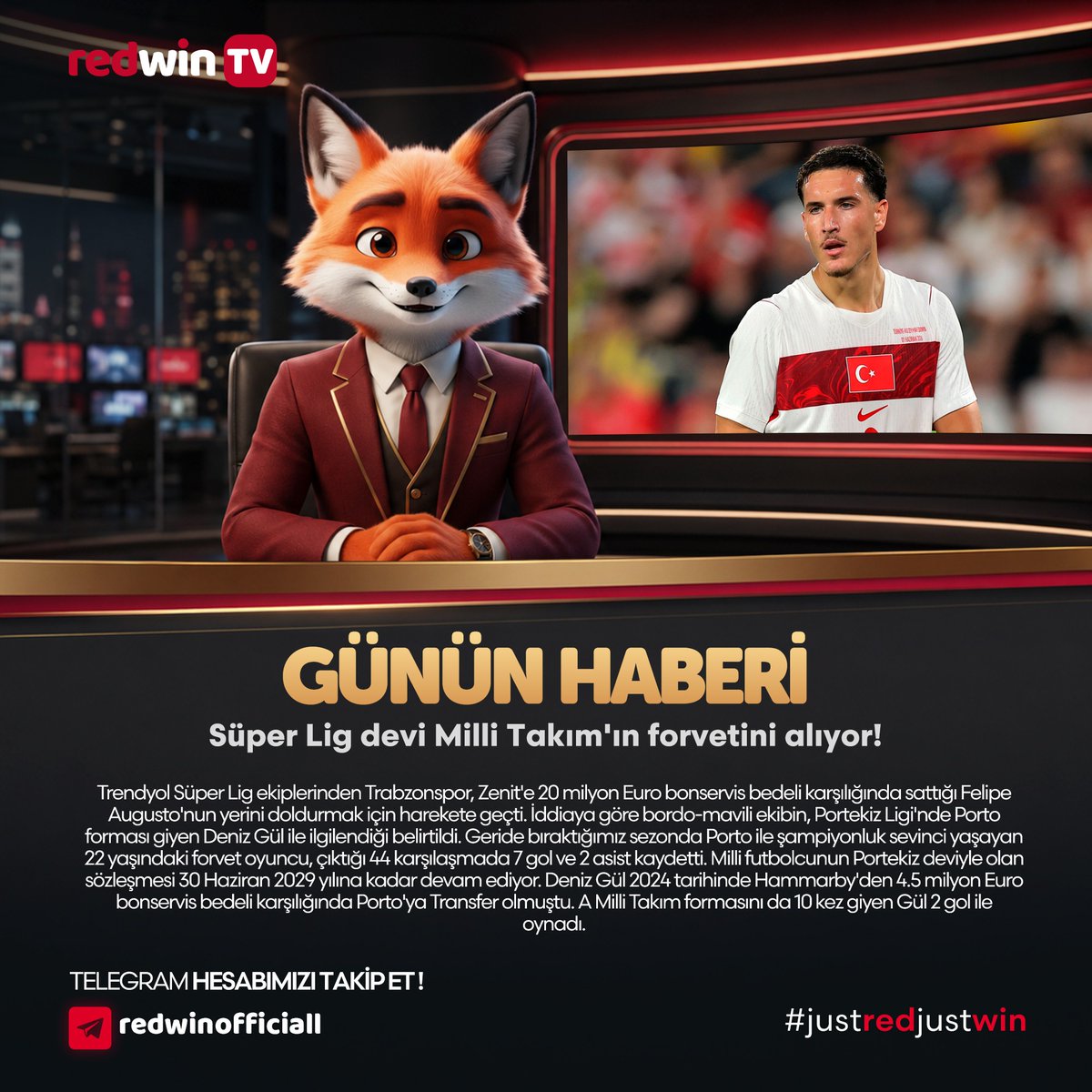 _GuncelRedwin_'s tweet photo. 🦊 Redwin TV ile Günün Haberi!   
#transfergündemi #futbol https://t.co/PcWwXYfKsl