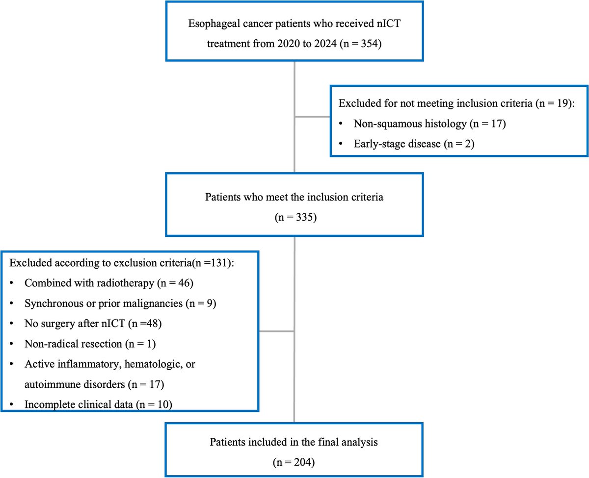 OAE_JCMT's tweet photo. ๐ข JCMT NEW PUBLICATION
๐งฌ The predictive role of hematologic indicators in locally advanced esophageal squamous cell carcinoma patients receiving neoadjuvant chemoimmunotherapy
๐ https://t.co/N1xH0mApSE
#JCMT #EsophagealCancer #Immunotherapy #Biomarkers #Oncology https://t.co/CbQ37OAQrJ