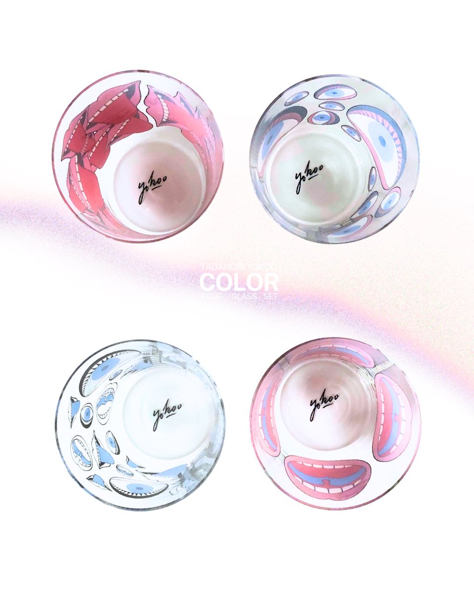 artplanety's tweet photo. 【新作Glass商品】

Tadanori Yokoo Color Glass 4個セット
商品ID：TO003

目や口のモチーフを大胆にあしらった、ポップで存在感のあるグラス4個セットです。

▽商品ページ
https://t.co/wQ7VNS6jQN https://t.co/vDnHe39Bsn