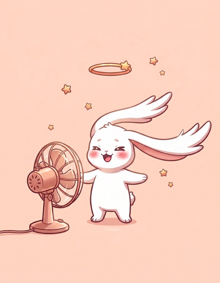 oukapipi's tweet photo. 夏になって、扇風機と一番の仲良しになったよ🌤️💨
#イラスト #キャラクター #illustration #character https://t.co/2kQLpoOjMA
