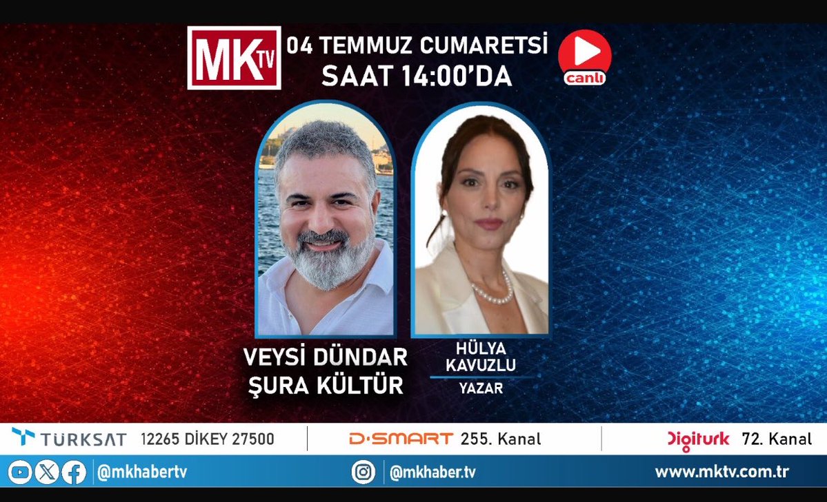 VEYSIIDUNDAR's tweet photo. Pozitif bilimlerin analitik gücü, sivil toplumun köklü tecrübesi ve ezber bozan Kur'an hakikatleri tek bir vizyonda buluşuyor!
Canlı yayın konuğum Sistem Mühendisi, Kimya Bilimci ve Stratejik Sivil Toplum Lideri **Hülya Kavuzlu** ile;
Kur'an ayetlerindeki bilimsel algoritmaları,
Dünya liderlerine yapılan küresel çağrıları,
Siyasetteki ve gelecekteki büyük yönetim vizyonunu konuşacağız.
Cumartesi saat 14:00’da @mkhabertv de canlı yayındayız! @SpirituellerDer