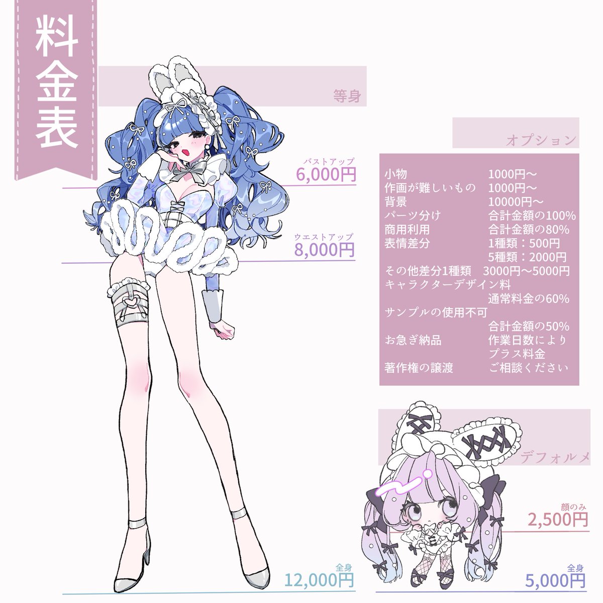 nenezi82461's tweet photo. 依頼お休みしてる間にサンプルとか入れ替えようと思ってるけど、こういうの用意した方が見やすかったりする🤔❓
こういうのあるとこれ以外依頼できないのかな〜とかになって幅狭めちゃったりするのかな……悩む😕 https://t.co/zO4dW7VWSY