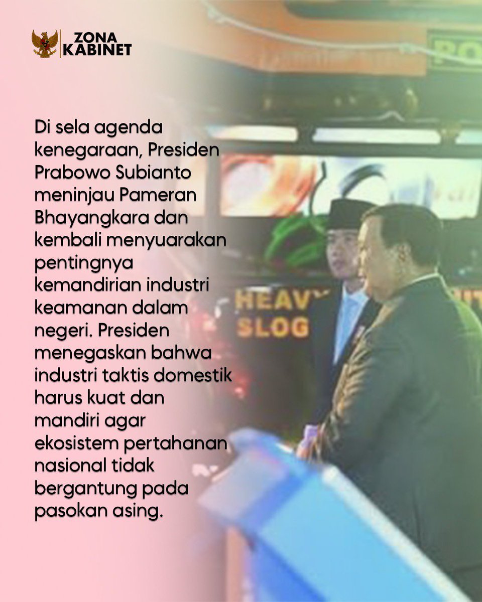 brunommip's tweet photo. Pilar kedaulatan: Presiden Prabowo tegaskan kemandirian industri keamanan

Aldi Taher https://t.co/Txp46EvxsS