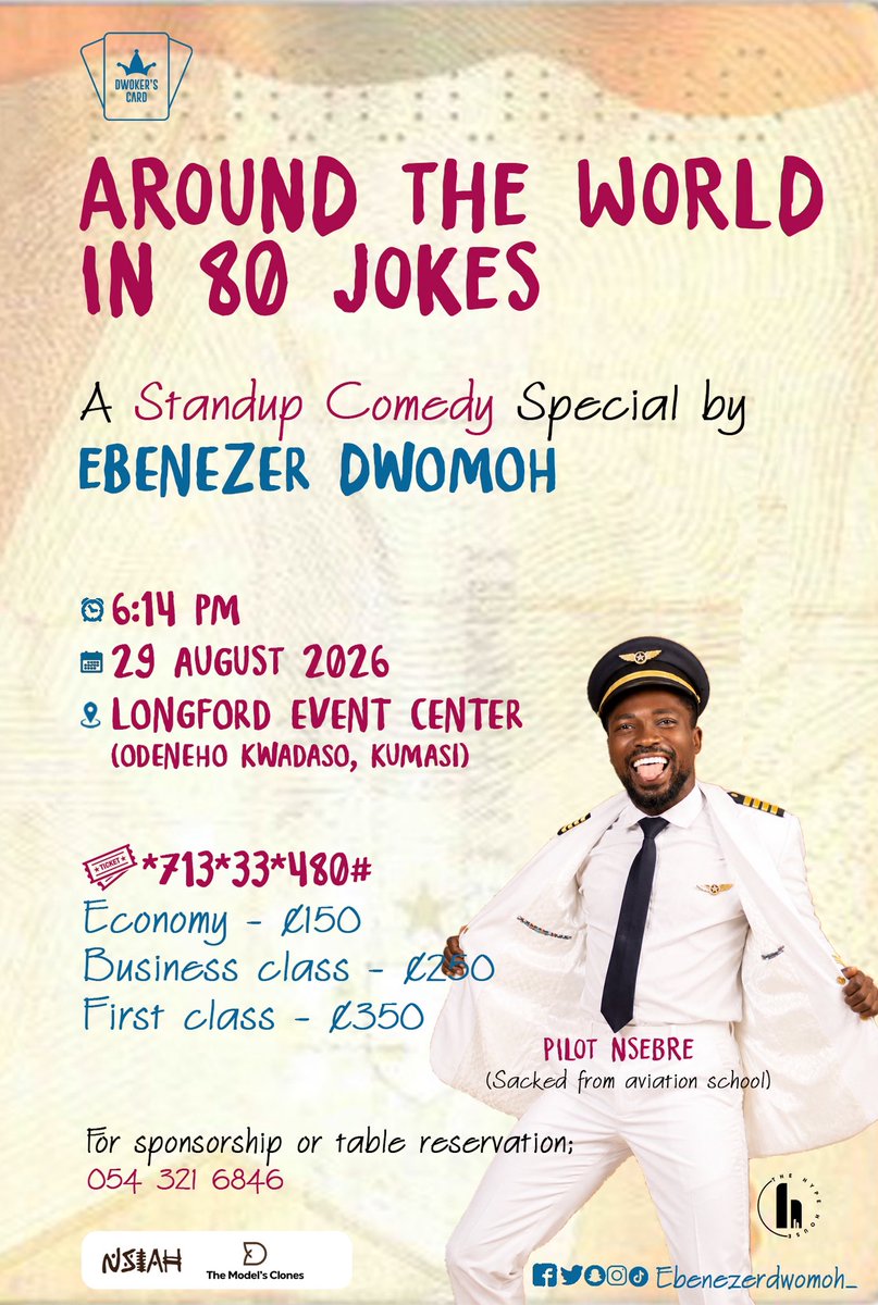 EbenezerDwomoh_'s tweet photo. This one deɛ if you sit in his plane na you cause am o. Meet Nsebere Gerald, our dropout pilot 🧑‍✈️ 
For your tickets dial *713*33*480# https://t.co/9bVPgJ1zbc