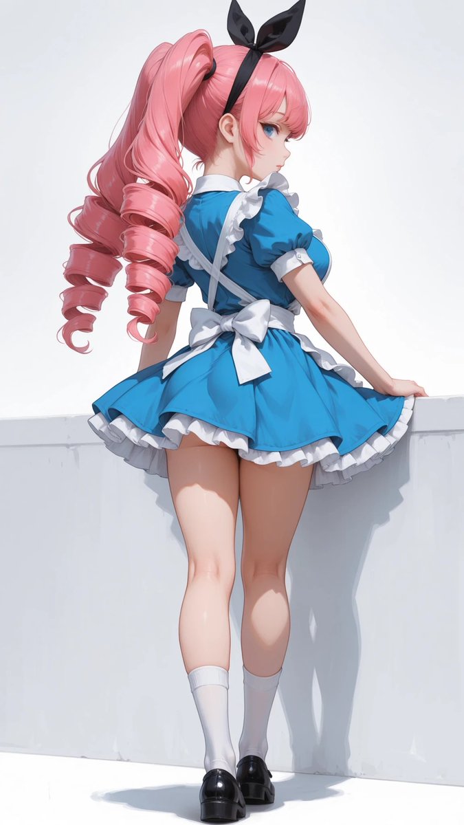 AliceLavli's tweet photo. 後ろを振り返るポーズプロンプトをどうぞ♪
standing, full body, back facing the viewer, back view, shoulders turned completely away, hips facing directly backward, strong over-the-shoulder glance, head turned almost 180 degrees toward the viewer, neck twisted gracefully, deep torso twist, shoulders rotated dramatically, back prominently displayed, waist twisted, weight shifted onto one leg, the other leg relaxed slightly behind, arms hanging naturally, elegant posture, graceful back line, soft S-curve silhouette