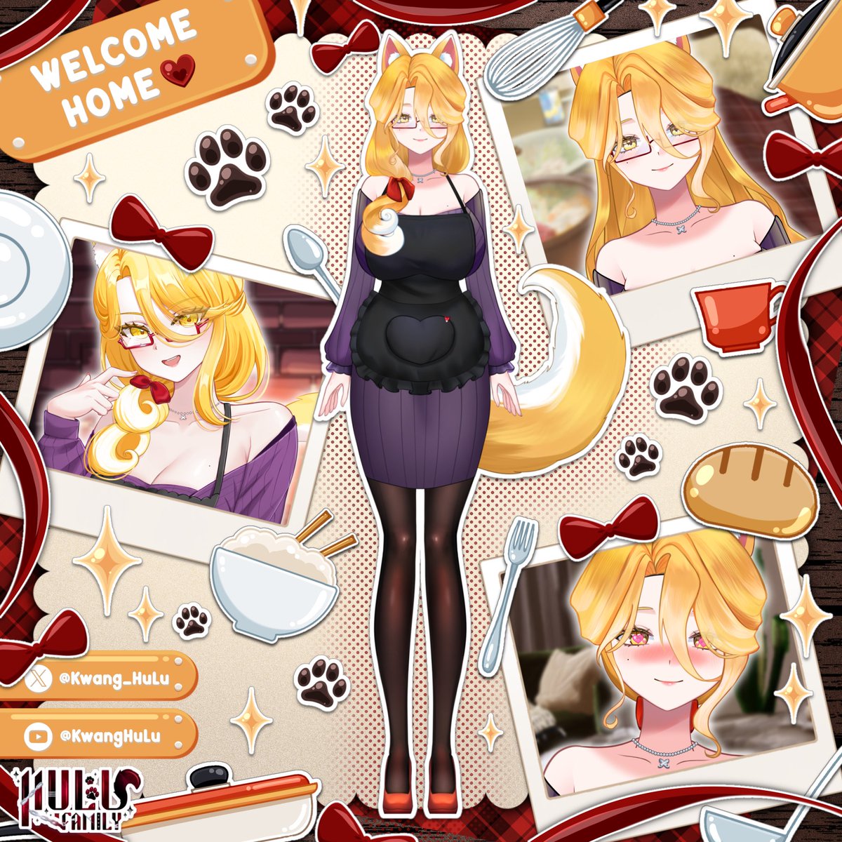 Kwang_HuLu's tweet photo. ~ From PNG to Live2D ~ 😗💜✨
   “Mama” Kwang HuLu

[Live2D Showcase]
Link: https://t.co/XJj54mPbQP

Design&amp;Illust : @804_lunchB 
Rig Live2D : @Anthony__Rex 
Art Model Reveal : @unibuntyy 
Art PNG : @malynnir https://t.co/a3XU5E25fX