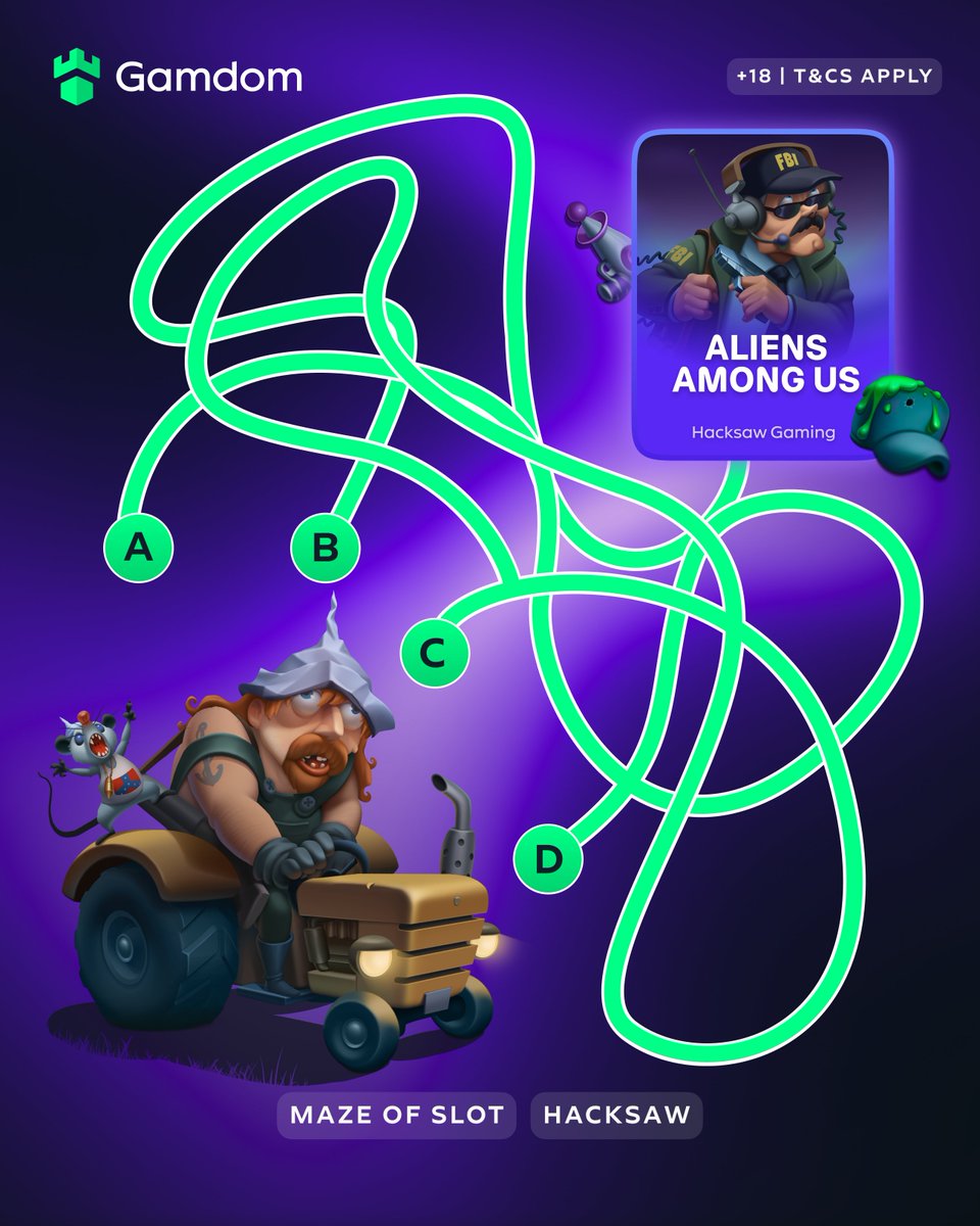gamdom's tweet photo. Can you navigate through the maze and unlock FREE Spins? 🌀

🛸Comment your @Gamdom UserID
🛸Like &amp; Repost
🛸Tag a friend

*KYC Level 2 verified Gamdom users only https://t.co/8muuLumAd0