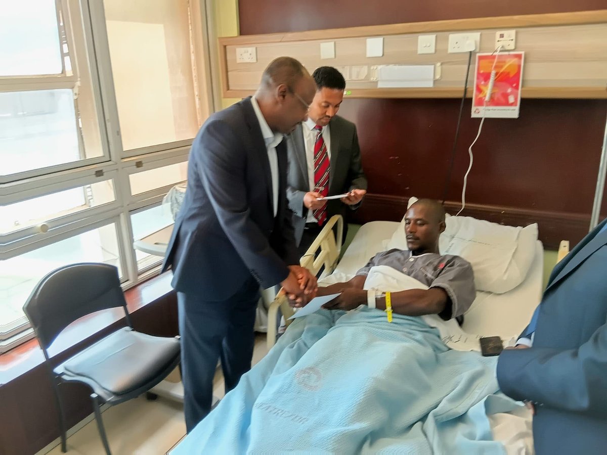 aussom_'s tweet photo. AUSSOM Deputy Special Representative of the Chairperson of the @_AfricanUnion Commission (DSRCC), Mouktar Osman Kaire, yesterday visited #AUSSOM personnel receiving medical treatment at various hospitals in Nairobi, Kenya. He conveyed heartfelt wishes for their speedy recovery and reaffirmed AUSSOM's unwavering commitment to the welfare, dignity and well-being of its uniformed and civilian personnel.

During the visits, Mr. Kaire thanked the medical teams for their dedicated care and encouraged the recovering personnel to remain strong and focused as they continue their treatment. He emphasized that AUSSOM stands firmly with its personnel and remains committed to providing the support they need throughout their recovery.