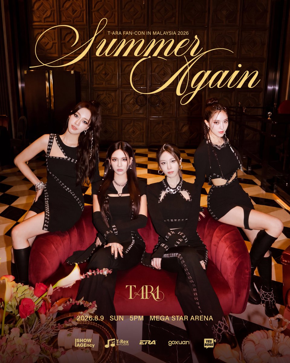 TrexStudioROAR's tweet photo. Get ready, Queen's! 💛 Here's the official ticketing details for T-ARA FAN-CON IN MALAYSIA 2026 [Summer Again].👑

🎫 Ticket Categories
QUEEN'S RM888 | VIP RM788 | CAT 1 RM688 | CAT 2 RM588 | CAT 3 RM488 | CAT 4 RM388 | CAT 5 RM338

🎟 General Ticket Sales
Date: 7 July 2026 
Time: 12:00 PM 
Official Platforms: Ticketing Tix | GimmeTix

✈️ Official Travel Partner: https://t.co/cWlJQ4TY7D

Secure your seats and get ready to spend an unforgettable summer with T-ARA! ☀️

#TARA #TARAinKL #SUMMERAGAIN #TrexStudio