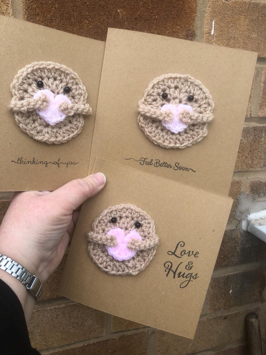 Offthehookhelen's tweet photo. Only £2.50 plus postage to send someone a pocket hug! Plus all my customers get a little crochet gift!
https://t.co/g0Xj45fiPx
#pockethug #getwellsoon #thinkingofyou #hugs #love #greetingcards #handmade #smallbusiness #crafting #art https://t.co/QylfZLiCHM