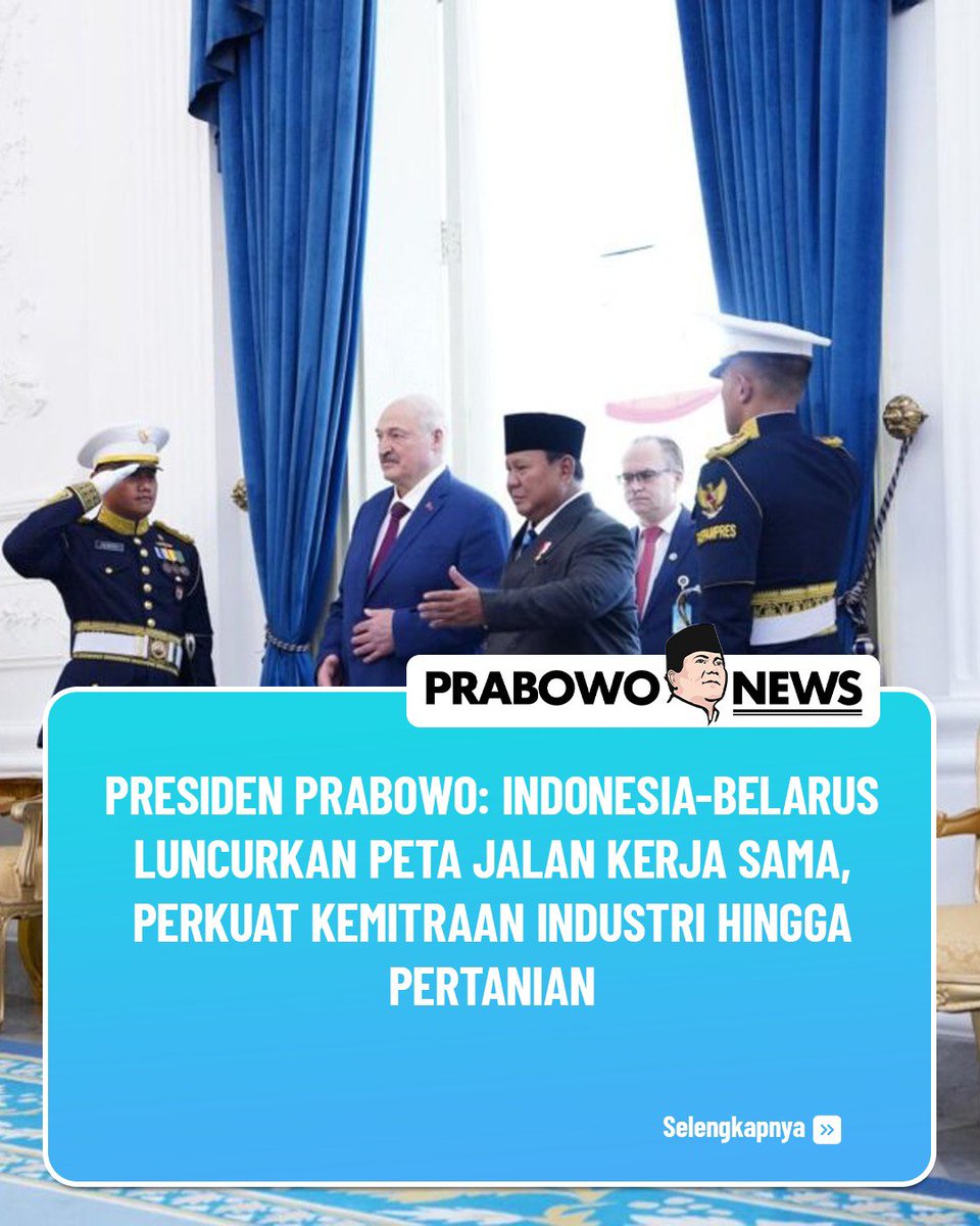 brunommip's tweet photo. Presiden Prabowo: Indonesia-Belarus luncurkan peta jalan kerjasama perkuat kemitraan industri hingga pertanian

Aldi Taher https://t.co/iYCuhwYTUU