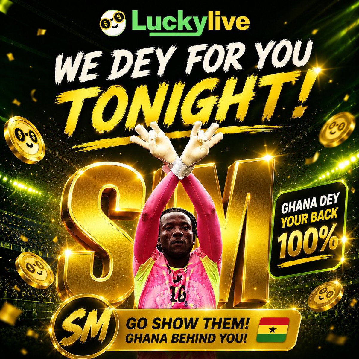 LuckyliveGhana's tweet photo. Go Ghana, Go Black Stars, Go Asare 

#LuckyliveOnlineGames #BigWins #Blackstars

🎮 Register now  https://t.co/0uSrz3HBEU https://t.co/kkcuw7AGKa