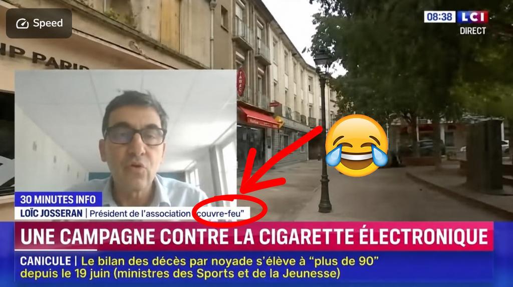 Brice_LEPOUTRE's tweet photo. Sur LCI, @ContreFeu_ong est devenue l'association « couvre-feu ». Pas une coquille : un diagnostic. Le seul contre-feu jamais allumé contre le tabac, c'est la vape. Eux, ils éteignent les Lumières, enferment les fumeurs et font taire le débat. #netuezpaslavape https://t.co/BsGaeNwVu1