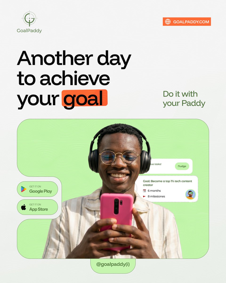 goalpadi's tweet photo. Another day to achieve your goal.
Your Paddy is one person you choose who can see your milestones and your progress. When you slip, they get a nudge. When you show up, they see it.
Do it with your Paddy.
https://t.co/684owL7ktE https://t.co/eXrLcq7ifU