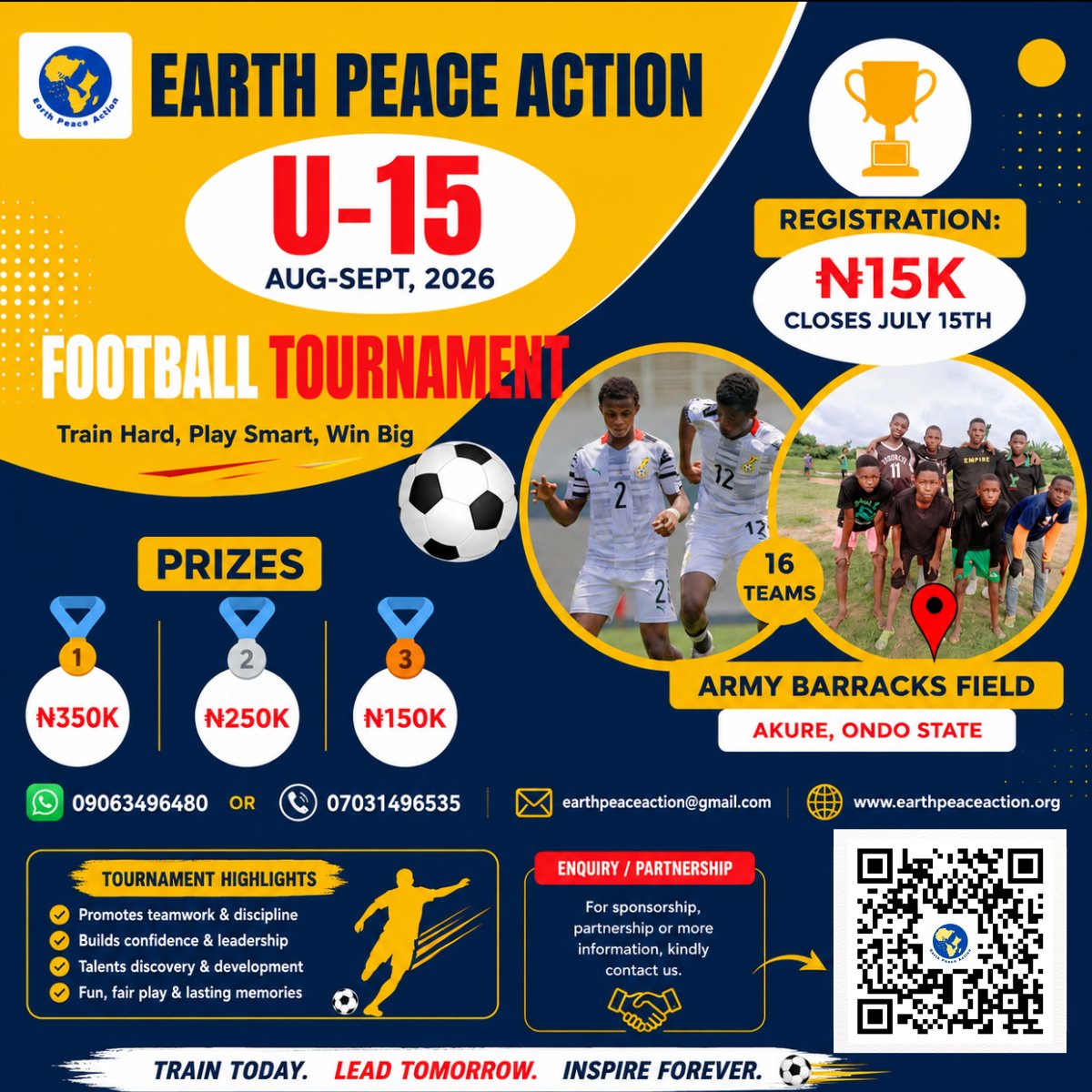 EPActionOrg's tweet photo. Every champion was once just a team that decided to register
The question isn't whether your players have talent.
The question is... will they get the chance to prove it?
⚽ U-15 Football Tournament
📍 Army Barracks Field, Akure
Register now:
https://t.co/MoN6R2GC04

#U15Football https://t.co/dKuEM7s2MN