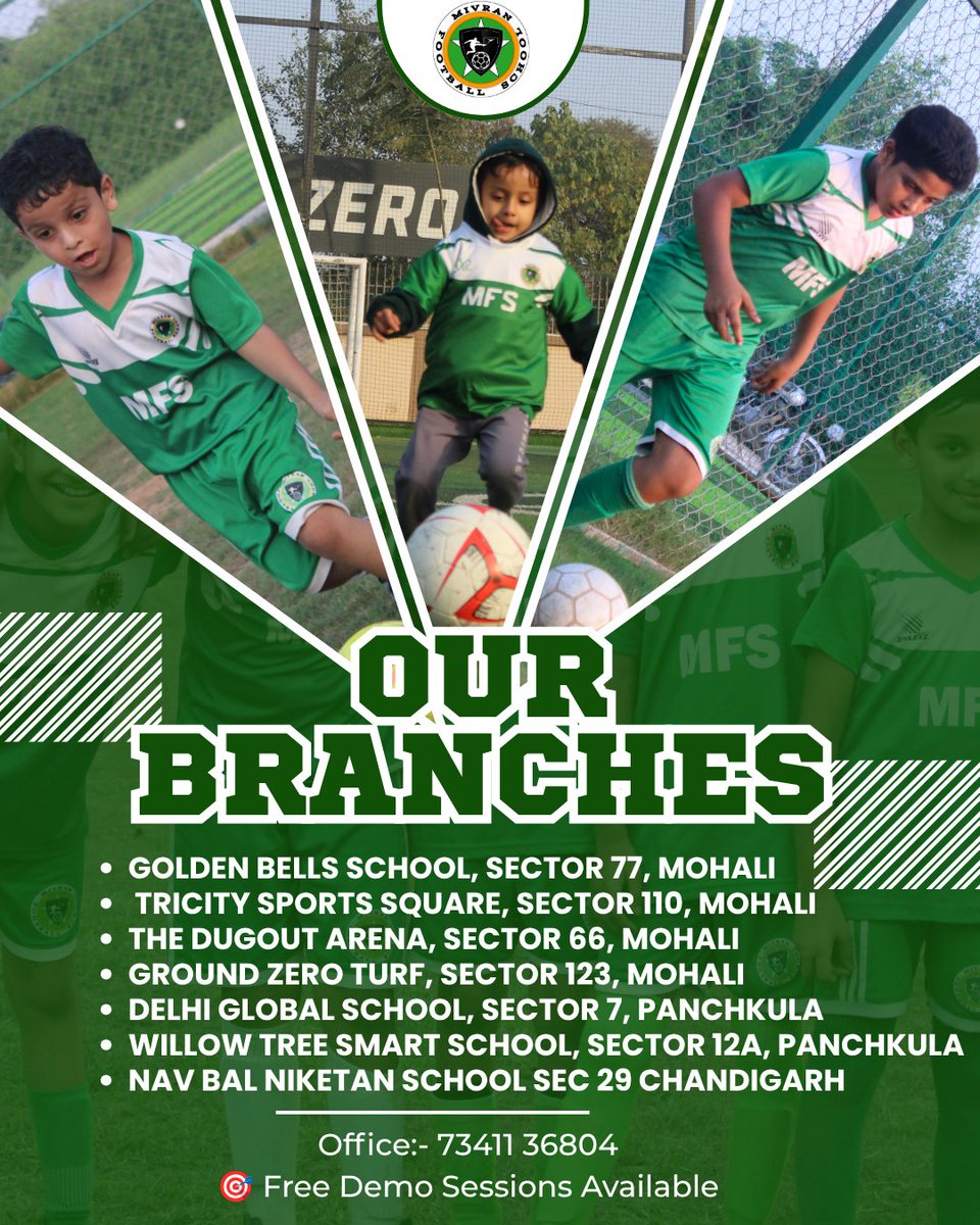 MivranFs's tweet photo. Looking for football classes near you?

Choose Mivran Football School for professional coaching and regular match experience.

📍 Mohali | Chandigarh | Zirakpur | Panchkula https://t.co/oO201S38ar