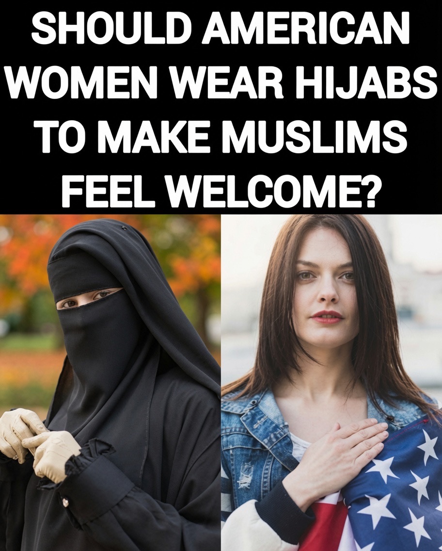 Babywwir's tweet photo. Should American women wear hijabs to make Muslims feel welcome 🤔 https://t.co/SX3Sajs9hk