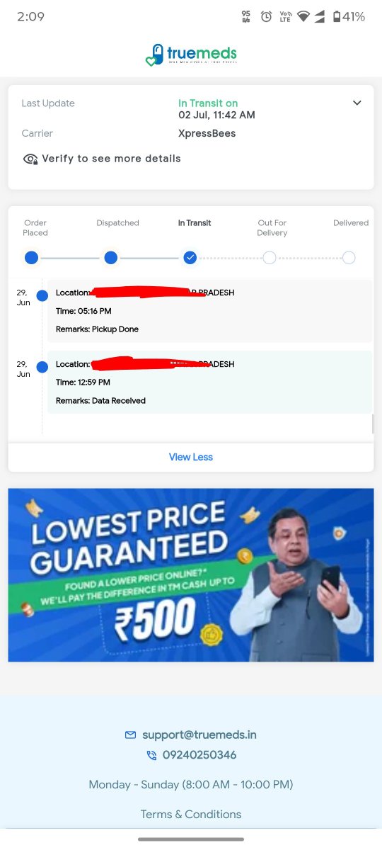 imambris's tweet photo. I ordered medicine from @Truemedsindia at 29june2026 which delivery date was 30june2026 but it's still not here at 03july2026 @consumerforum_ plz take needful action and help me to get my medicine.
@Truemedsindia your customer care service was also pathetic. https://t.co/sV65y1V3JT