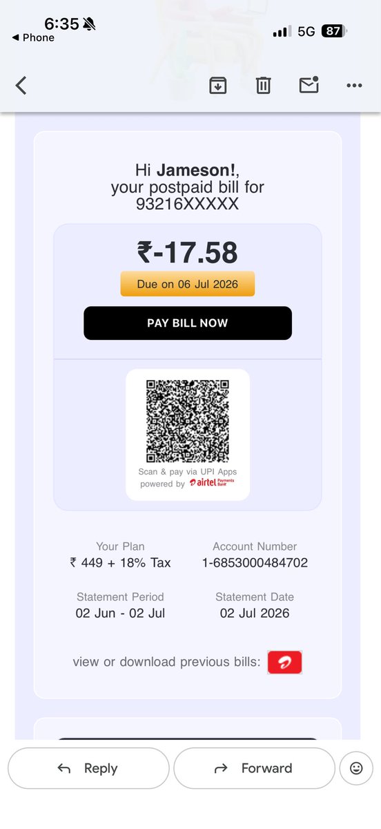 JamesonDsouza's tweet photo. @airtelindia @AirtelNigeria @AIRTEL_KE @Airtel_Ug @Airtel_Presence @airtel_tanzania The company airtel if officials declared as beggars. Because they don’t have ₹ 17/- to refund me back the money they owe me. Fuckers !!!….. https://t.co/zbkmuBFbmp