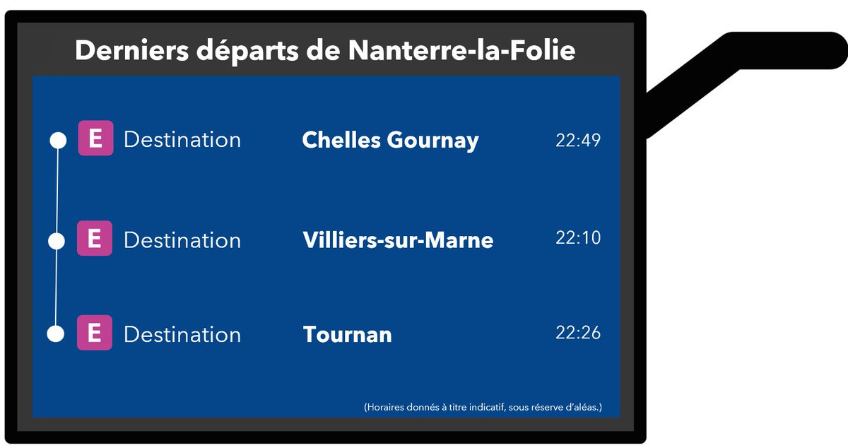 RERE_SNCF's tweet photo. 🚧#Travaux #RERE #Semaine🚧1/2
🗓️Du lundi 6 au vendredi 10 Juillet.
🚆Dernier train en soirée ⬇️ https://t.co/IKazIjDXkD