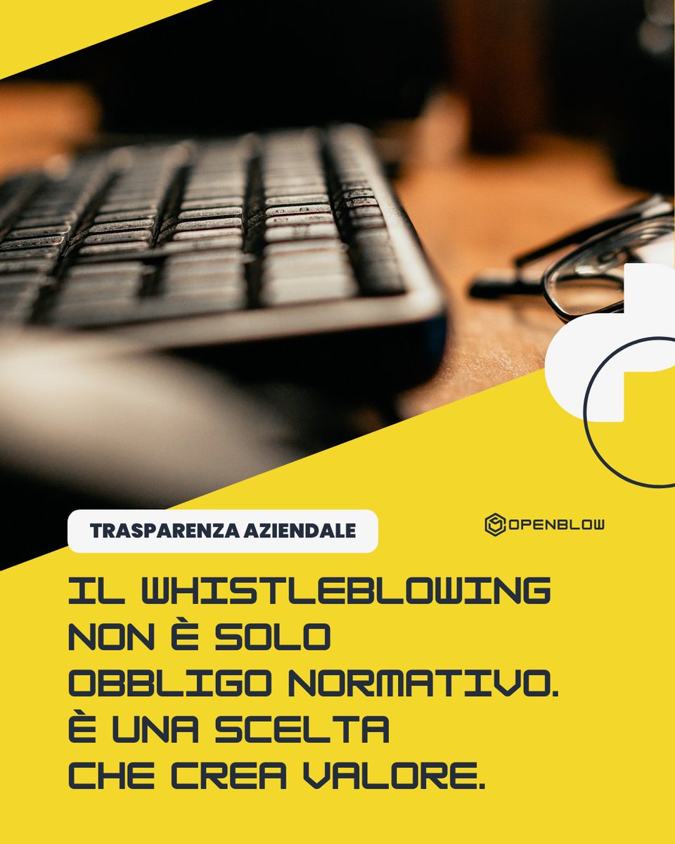 OpenBlow's tweet photo. Le organizzazioni più trasparenti sono spesso anche quelle più solide, affidabili e competitive.
Valorizzare e proteggere chi segnala significa prevenire rischi, tutelare la reputazione e rafforzare la fiducia.
#Whistleblowing #Compliance #Trasparenza #OpenBlow https://t.co/ragOUbo5TZ