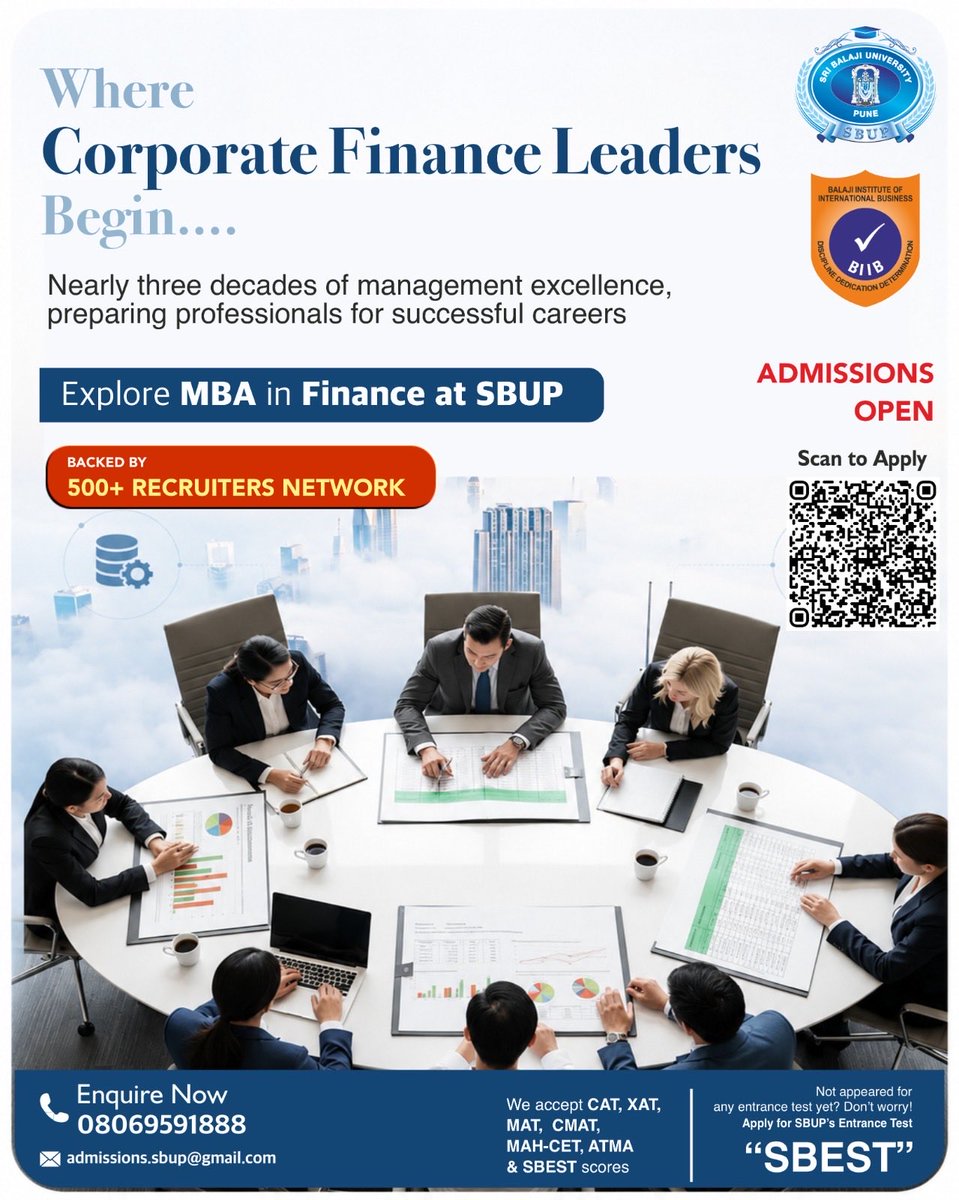 BIIB_PUNE's tweet photo. Every successful business is built on smart financial decisions. If you're curious about how businesses grow, how investments create value, and how financial strategies shape the future, SBUP's MBA in Finance program is the perfect place to begin.

#MBAFinance #SBUP https://t.co/m4pI02eLuE