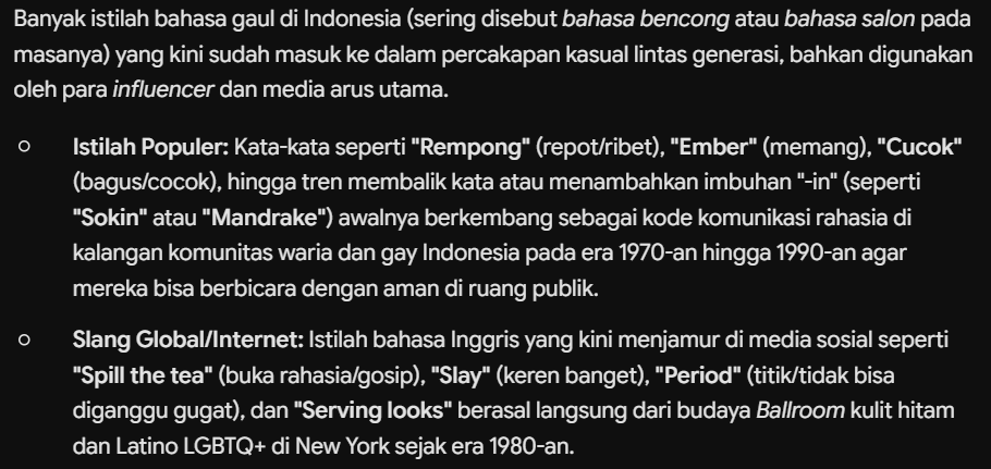 Anackanack's tweet photo. @RanoTarnoAjah @regressiO_On Kalau emang yang dimaksud itu adalah "Budaya LGBTQ" itu lebih merujuk budaya atau history yang sudah diciptakan oleh komunitas ini.

Nah, ada beberapa hal itu memang sangat kuat dipengaruhi oleh budaya komunitas ini. Ada genre musik, fashion dan kecantikan, dll. https://t.co/OOv1p41YAr