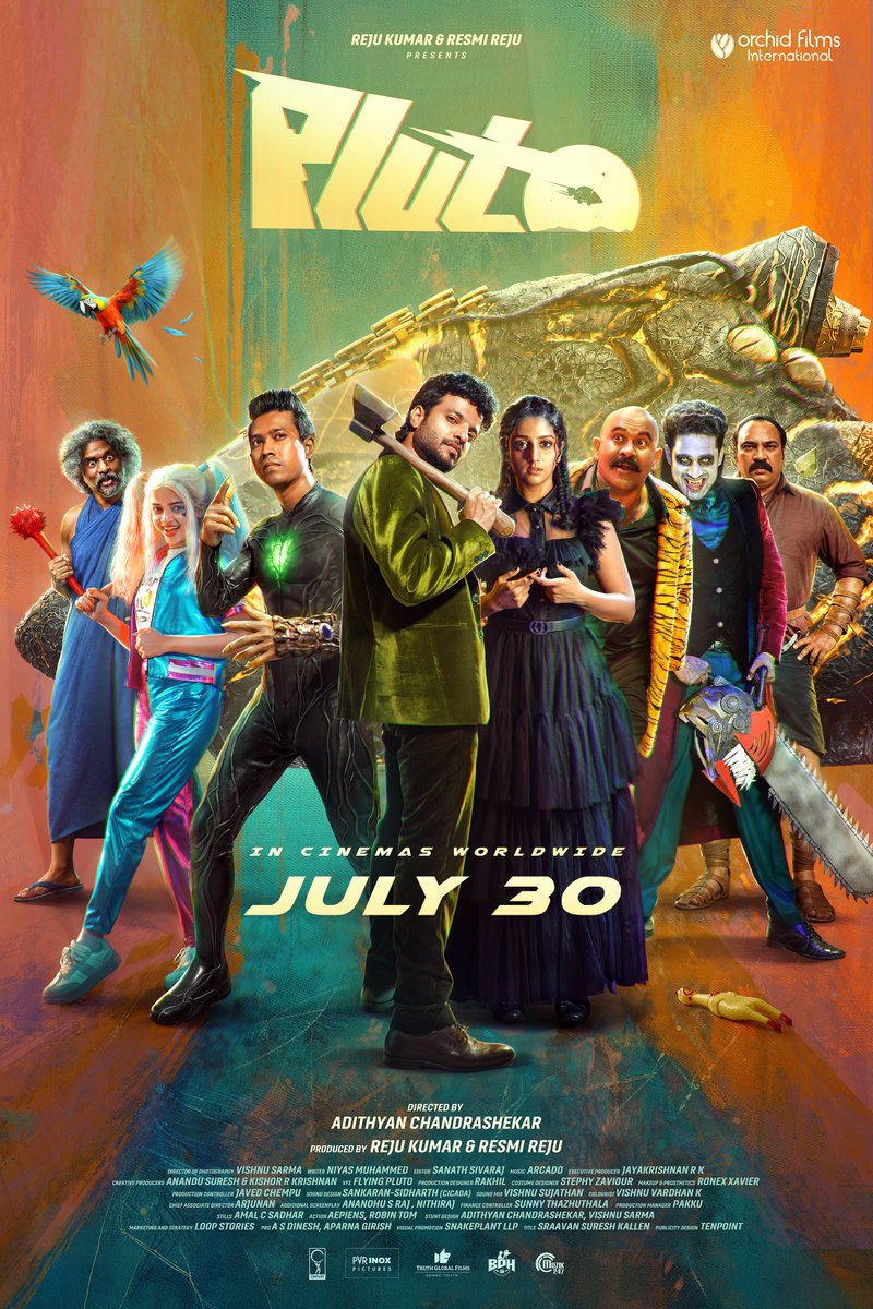 Rolex950083's tweet photo. Something exciting is landing in theatres🔥😍

#Pluto hits screens worldwide on July 30. 

Get ready for a fun filled exciting space ride😌💥

#NeerajMadhav #AlthafSalim #AjuVarghese https://t.co/JswH4TEZu5
