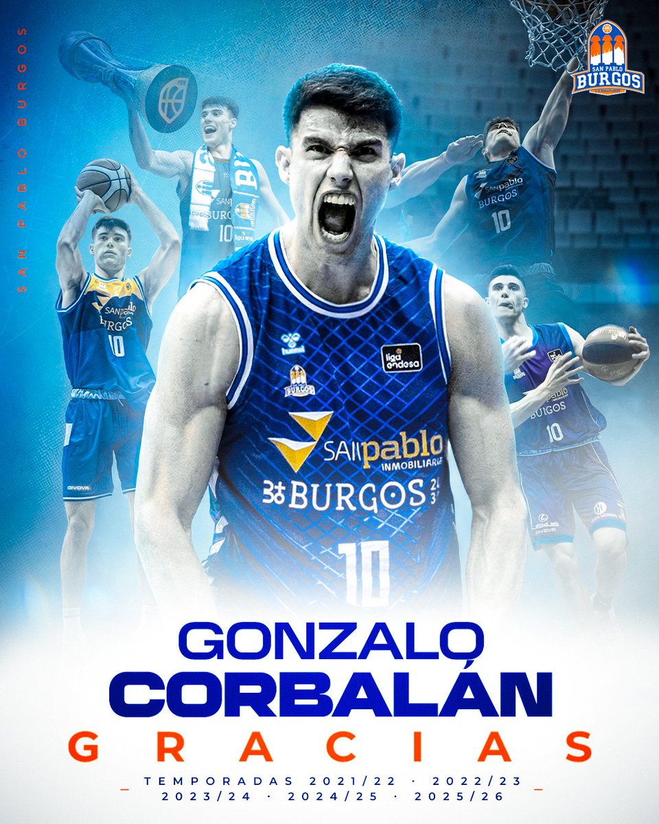 SanPabloBurgos's tweet photo. PROTAGONISTAS | Gonzalo Corbalán y el San Pablo Burgos separan sus caminos

Decimos hasta pronto a nuestro @gonzacorbalan10, al que hemos tenido el orgullo de haber visto crecer a lo largo de cinco temporadas que nunca vamos a olvidar.

Gracias por tu trabajo, tu talento y tu calidad humana, Gonza, y muchísima suerte para todo lo que está por llegar. 🫂

📝 https://t.co/C0XxQiqtiS

#GraciasPibe 💙