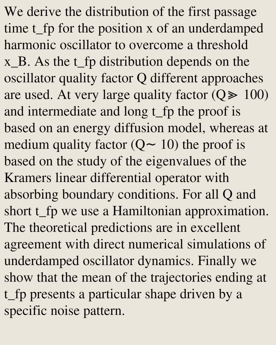 StatMechanics's tweet photo. First passage time distribution in underdamped harmonic oscillators

Aubin Archambault, Caroline Crauste-Thibierge, Alberto Imparato, Sergio Ciliberto, Ludovic Bellon
https://t.co/fWeQ6uqSLU [𝚌𝚘𝚗𝚍-𝚖𝚊𝚝.𝚜𝚝𝚊𝚝-𝚖𝚎𝚌𝚑] https://t.co/hc3lTge8w2