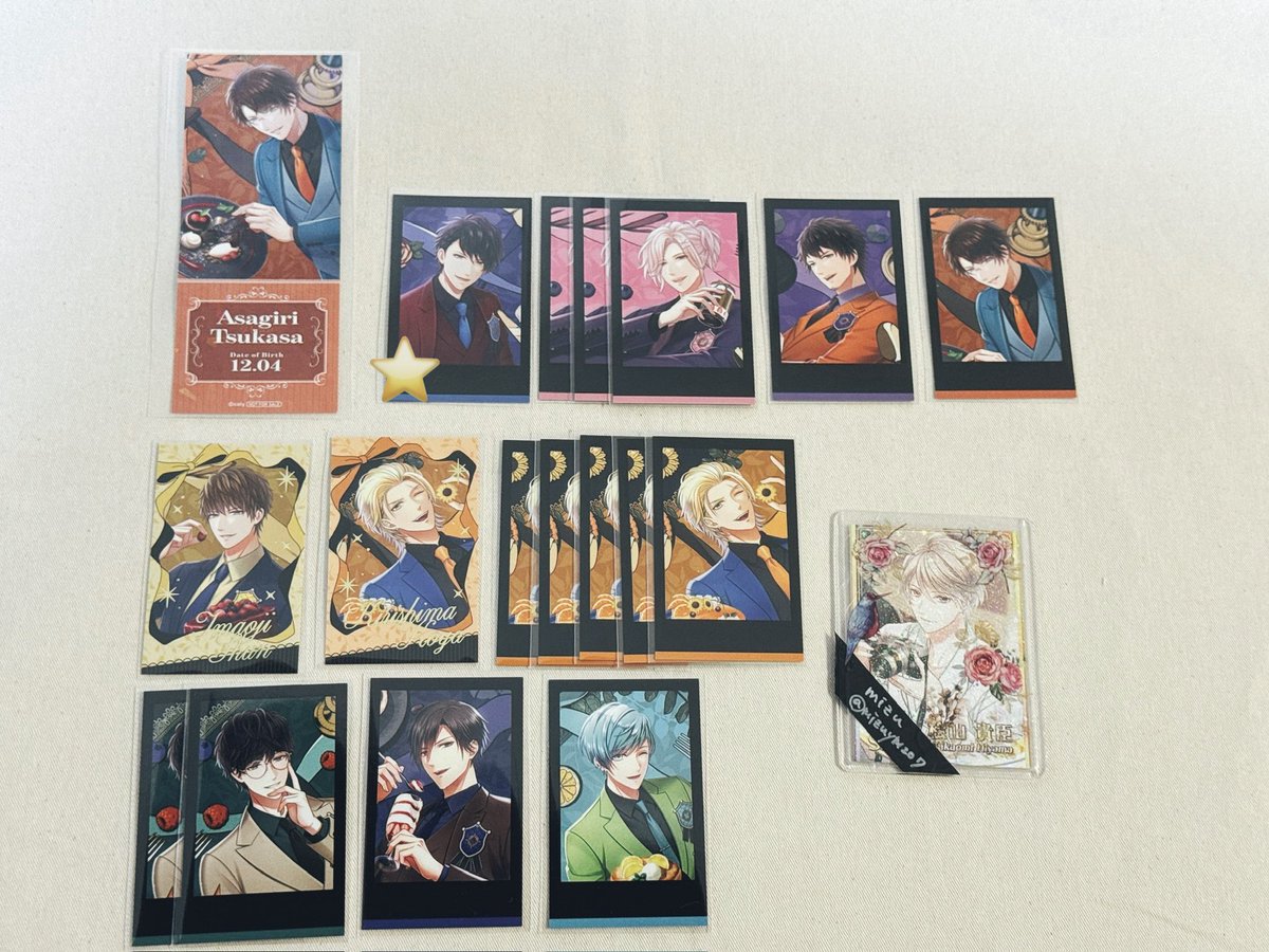 mizuym207's tweet photo. 【交換/譲渡】
スタマイ アニメイトフェア 特典 チケット風カード フォト風カード

譲┊ 画像のもの

求┊ 桧山 誠 定価+送料(特典 200円/枚)
大谷特典①神楽各①
可愛フォトカ①京介フォトカ①

⭐️→Revelの方との交換
レア⇄レア(求:桧山 誠) 
レア 今大路⇄桧山 のみ
譲渡はキャラ毎

郵送にて https://t.co/ZzvfVADbqi