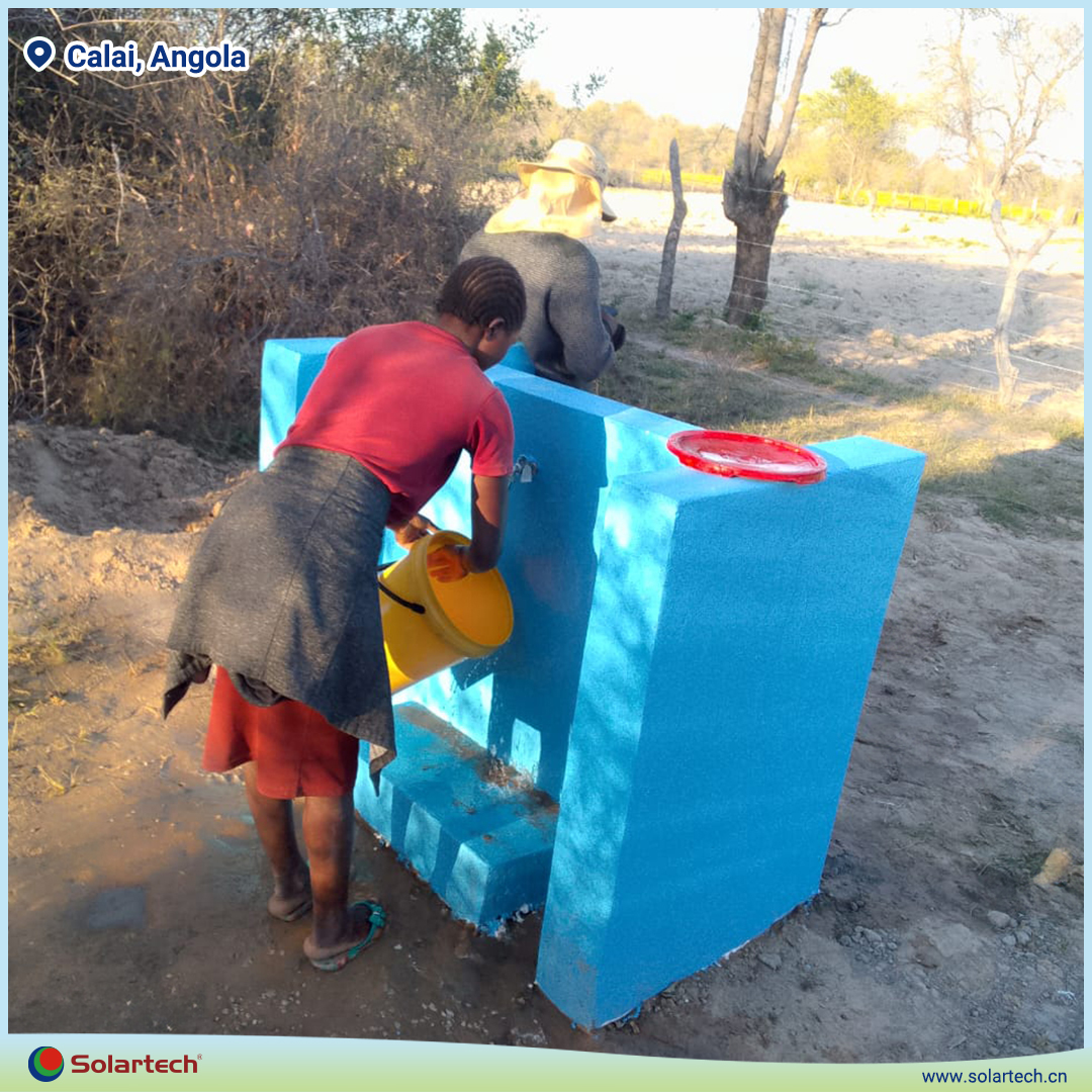Chinasolartech's tweet photo. 🌍🤝 Solartech is proud to support the #ADSWAC Project —a multi‑stakeholder initiative led by the Government of #Angola, the Sahara and Sahel Observatory, the Adaptation Fund, and #ADPP/DAPP—with our PB‑G3 Series solar pumping systems in Calai and surrounding regions. #SolarPump https://t.co/CyacUFfy3L