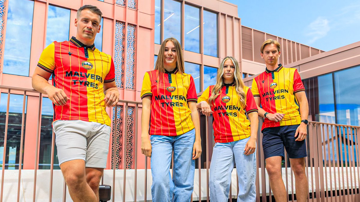 GCAFCofficial's tweet photo. Pinstripes for the 2026/2027🐯

With the amazing backdrop from
Crimson Spire at @hotelindigo Gloucester to
top it off😍

#GCAFC #HotelIndigoGloucester #WinnersWearMacron https://t.co/bdTBnPbn4J