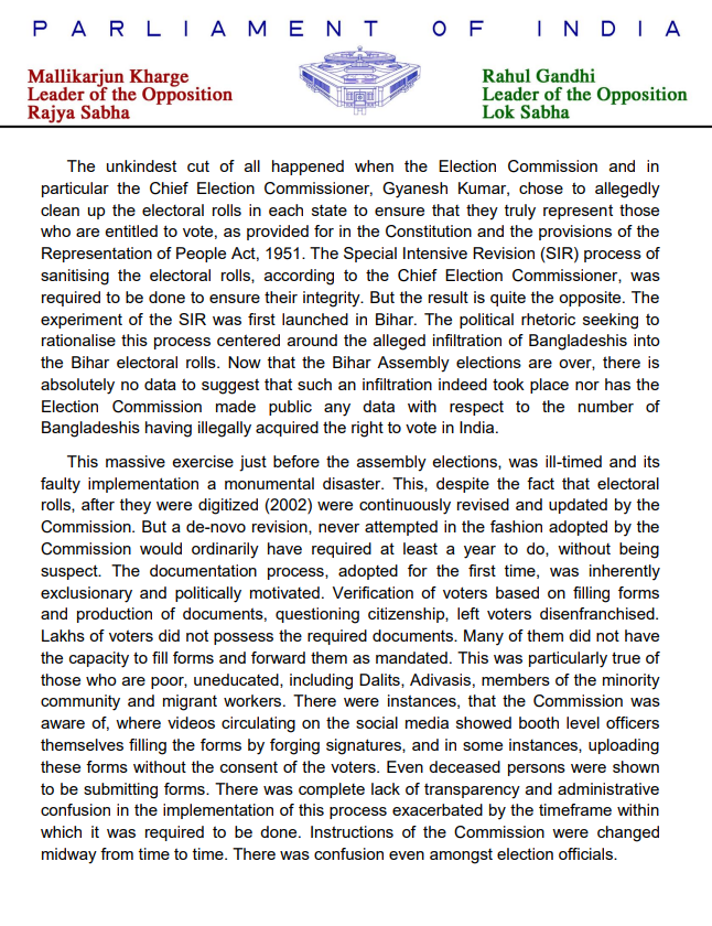 INCIndia's tweet photo. On 28th June 2026, 24 opposition parties along with an independent MP wrote to the Hon'ble Chief Justice of India on the flawed SIR process, the partisan role of the Election Commission of India, and other election-related issues.  

Here is the copy of the letter 👇 https://t.co/pHG3Dejal0
