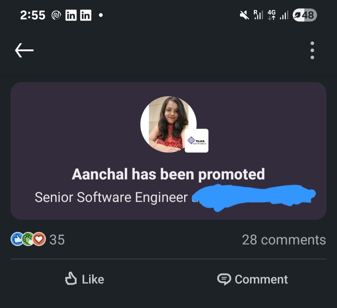 1751Sharma's tweet photo. Promoted to Senior Software Engineer #promotion #seniorsoftwareengineer #software #engineering https://t.co/Bb8J5lvYAc