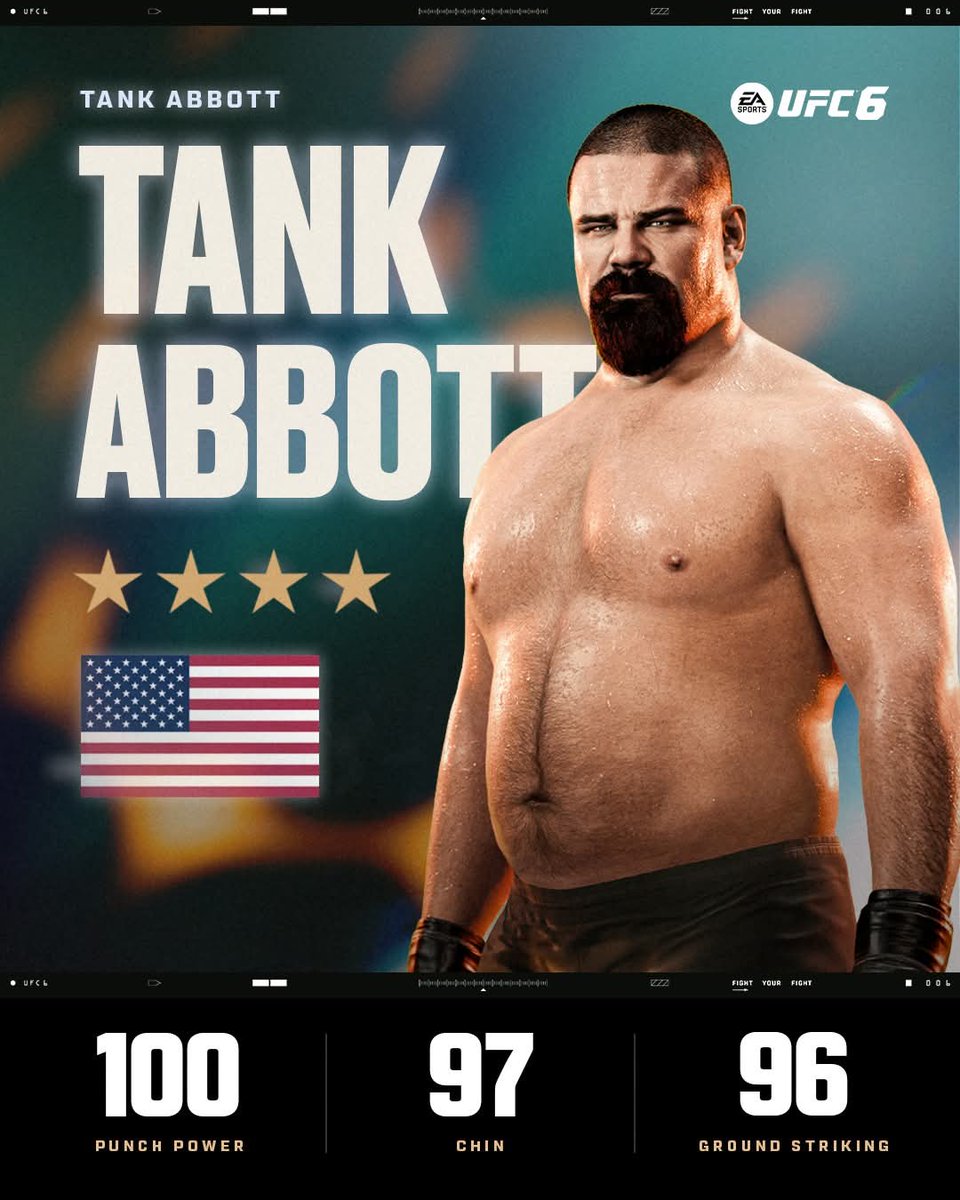 BibilandShow's tweet photo. TANK ABBOTT DISPONIBLE SUR LE JEU UFC 6 !!!
#ufc6 #ufc #tankabbott #bibilandshow https://t.co/JsBomemuYs