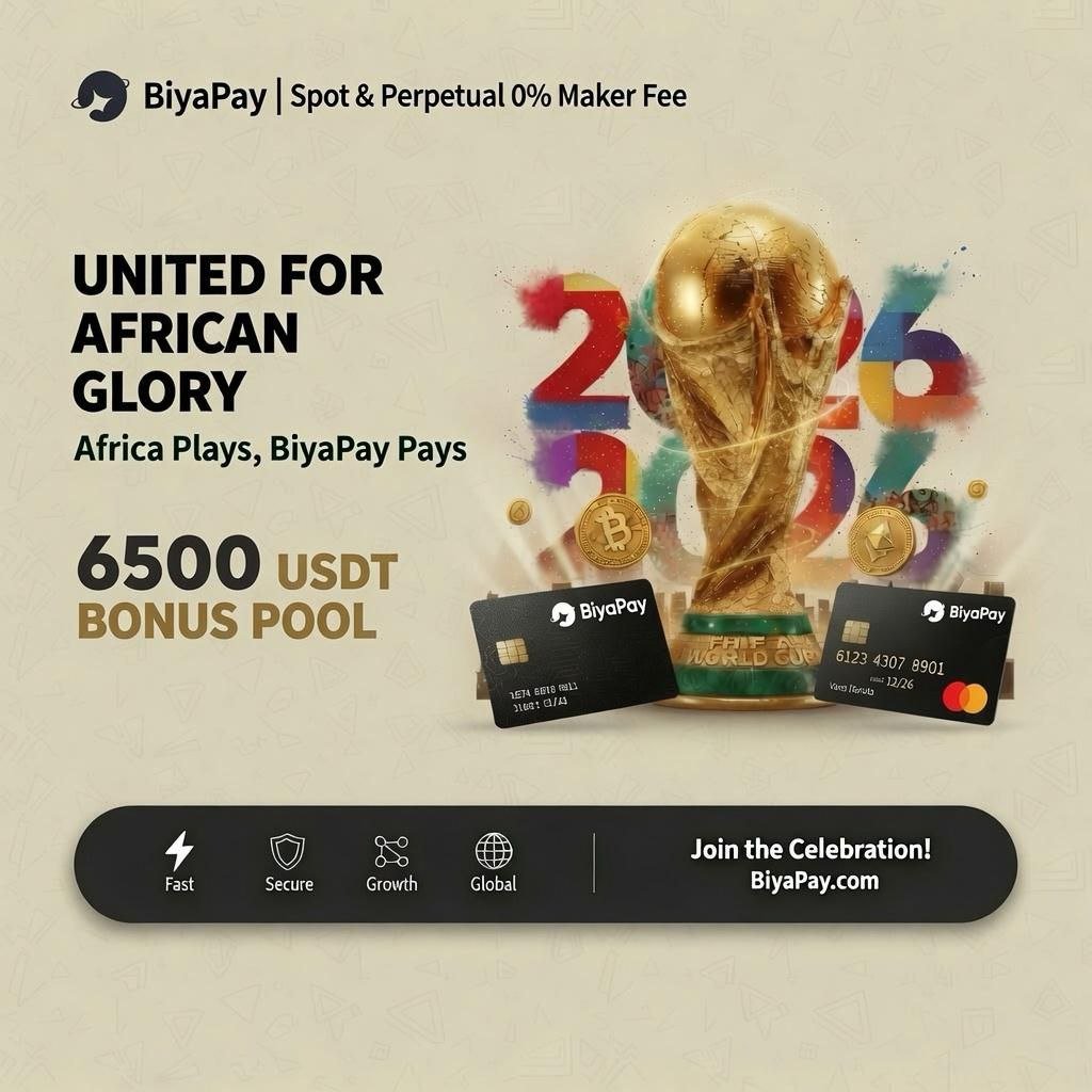 TEENREEPER's tweet photo. 🎁 BiyaPay’s United for African Glory campaign is now live.

🛎️ Support your favorite African team in the #FIFA, make predictions, invite friends, create fan content, and join spot or futures trading challenges to share exciting USDT bonus rewards.

📕 Join now 👉️ https://t.co/k43AtFAOQj

🚀 Campaign rewards include prediction, referral, content creation, team performance, and trading bonus pools, with up to 6,500 USDT in reward opportunities.

📆 Campaign Deadline: July 19
🌍️ Support Africa. Show your colors. Trade smarter.

#BiyaPayAfrica #BiyaPayWorldCup