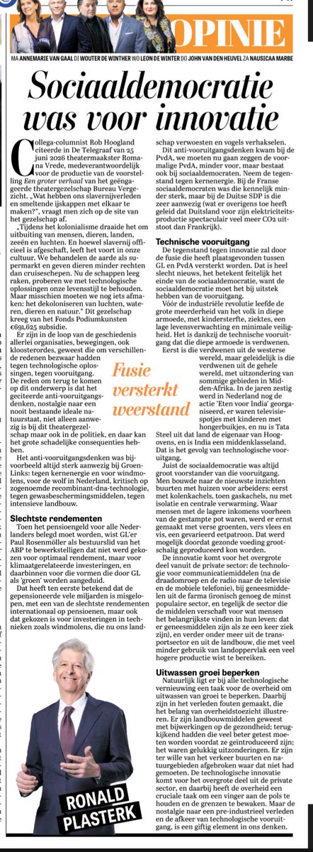 rkemp59's tweet photo. Goed stuk van Plasterk🙏

ABP-bestuurslid Paul Rosenmöller wist te bewerkstelligen dat niet werd gekozen voor optimaal rendement, maar voor klimaatgerelateerde investeringen. Gepensioneerden liepen daardoor vele miljarden mis 😒 https://t.co/iKFs3taO5F