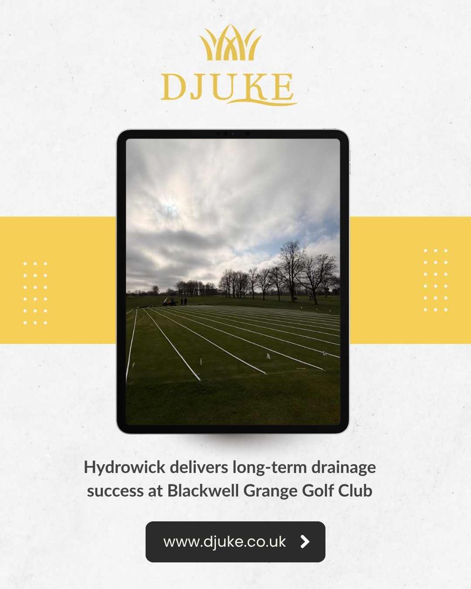 DjukeLtd's tweet photo. Long-term drainage success at Blackwell Grange Golf Club with @hydrowick ⛳

After the success of phase one on the 8th, 9th &amp; 10th greens, the team returned earlier this year to install Hydrowick on four more greens.

Read more about the project 👉🏻 https://t.co/XJrwgh6oMi https://t.co/2zKMTiBooR