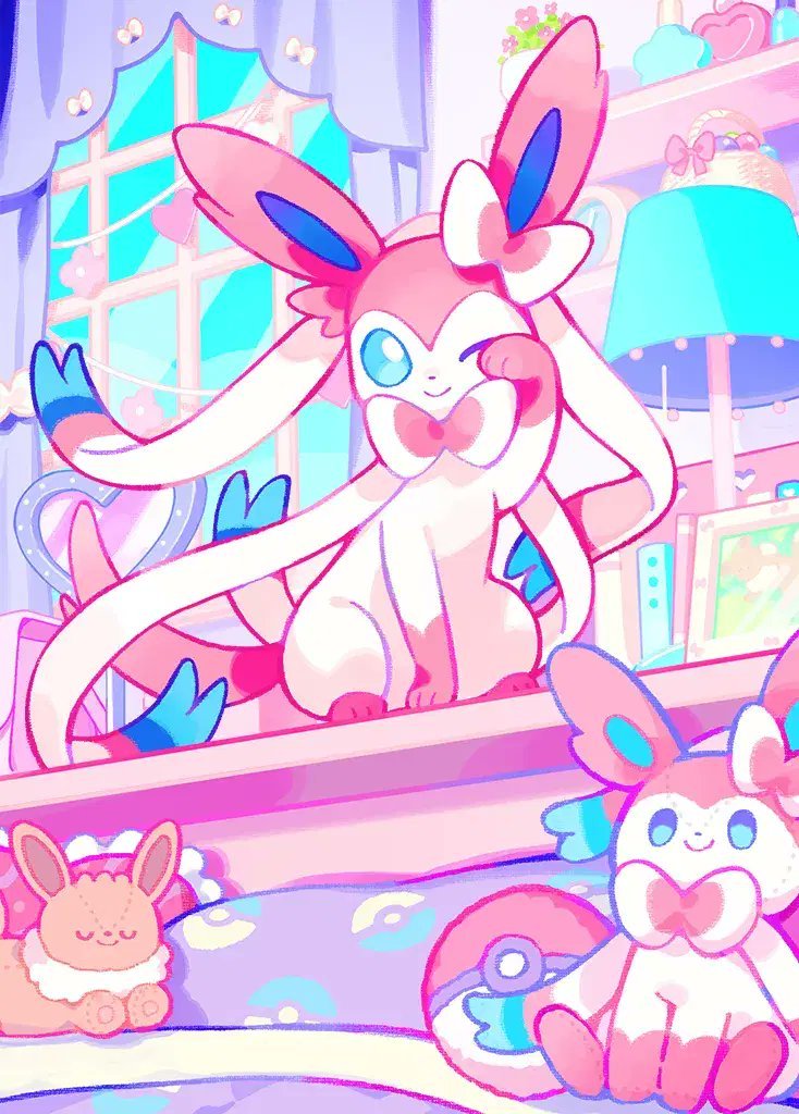 VideoArtGame's tweet photo. Official art | Pokémon - Sylveon https://t.co/6m10idCzU5