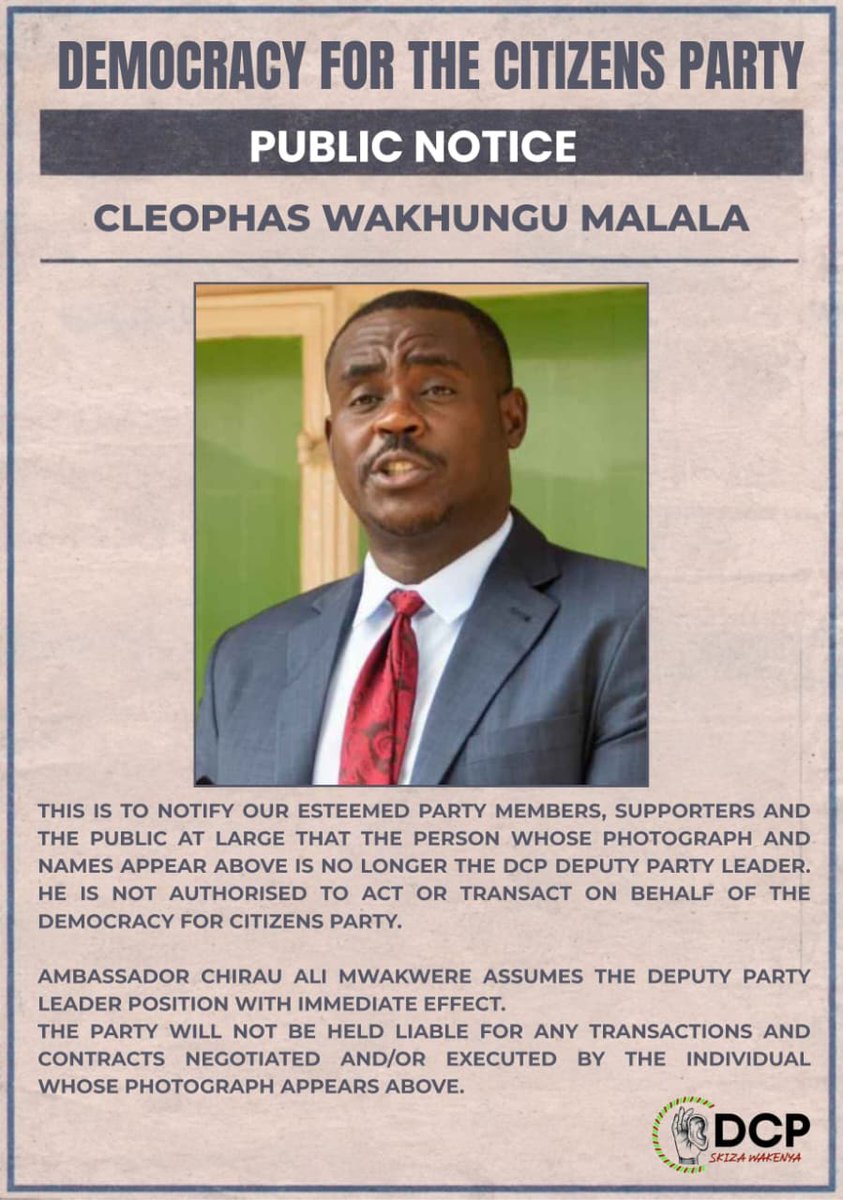 valegonzalez_01's tweet photo. Malala removal from DCP completes Mulembe political realignment to government
#MulembeQuits
Linda Mwananchi Splits
Malala at Statehouse
DCP Sold https://t.co/2c8Ig6h5OS
